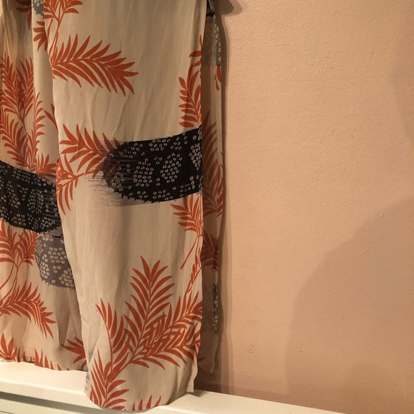 ASOS Jumpsuit Palm Leaf Print Sleeveless Knot Tie Loose Viscose Pyjama Kimono - Picture 5 of 7